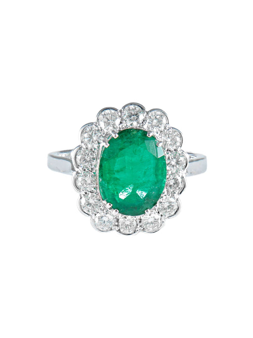 Bague 52 Bague Marguerite Emeraude et diamants 58 Facettes