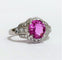 Bague 53 Bague or blanc saphir rose et diamants 58 Facettes 1-351/1