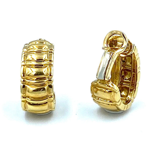 Boucles d'oreilles Piaget. Boucles d’oreilles or jaune 18K 58 Facettes
