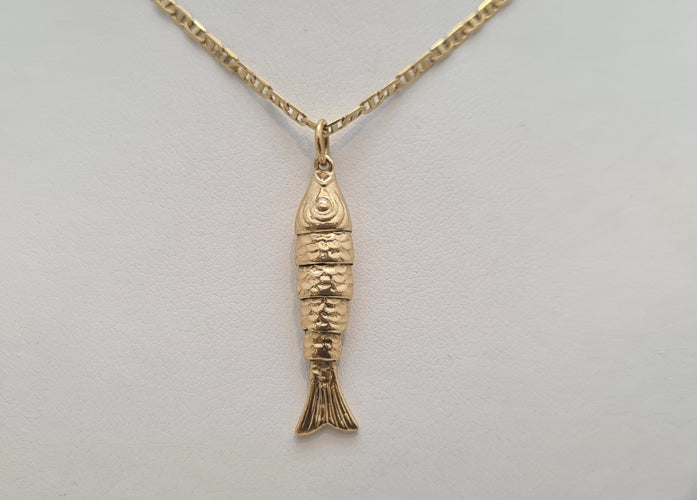 Collier Collier pendentif poisson en Or jaune 58 Facettes