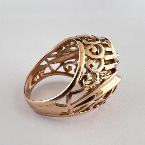 Bague Bague Vintage en Or Jaune, Diamant 58 Facettes LOT 3024