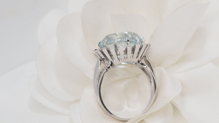 Bague 58 Bague vintage Aigue-marine 58 Facettes 32325