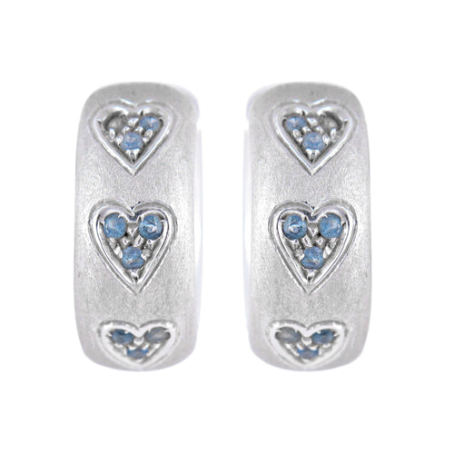 Boucles d'oreilles Boucles d'oreilles Coeurs Saphirs 58 Facettes