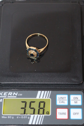 Bague Bague Style Art Déco en or jaune, saphir 58 Facettes 527