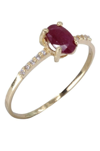 Bague 53 Bague rubis, diamants 58 Facettes 063581