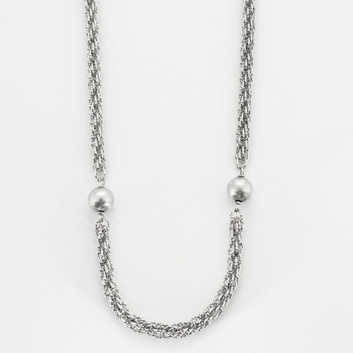 Collier Sautoir Billes or gris 58 Facettes