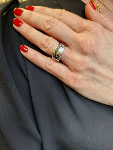 Bague 56 Bague jonc Or blanc DiamantsBAGUE JONC DIAMANTÉS 58 Facettes 078501