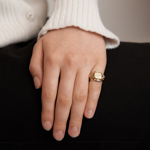 Bague 46.5 Chevalière en Or jaune 58 Facettes