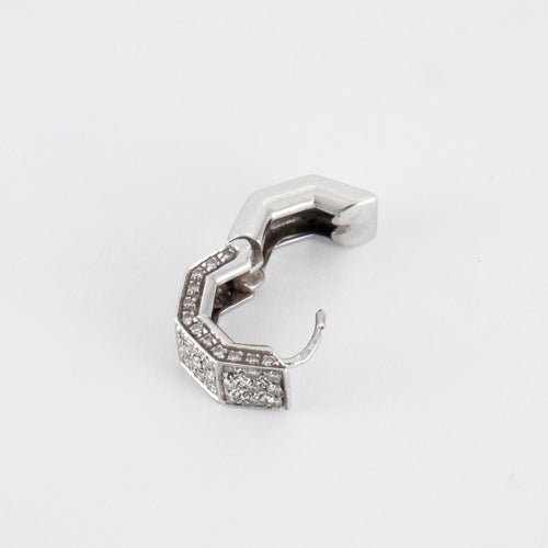 Boucles d'oreilles Créoles pavage diamants, or gris 58 Facettes