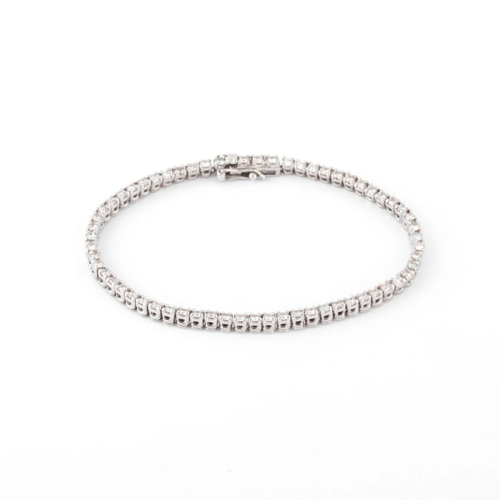 Bracelet Bracelet rivière or gris en diamants 58 Facettes 0