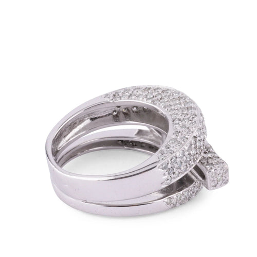 Bague Bague or gris, diamants 58 Facettes 1