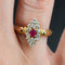Bague 54 Bague marquise rubis diamants 58 Facettes 22-207