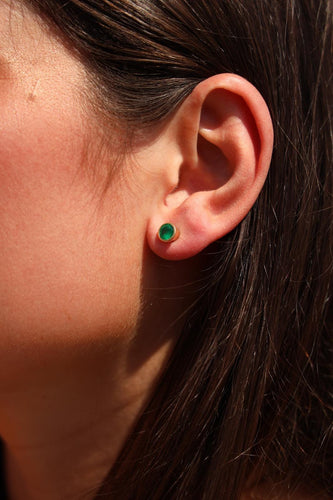 Boucles d'oreilles Boucles d'oreilles Puces Or jaune Emeraude 58 Facettes 2303220CN