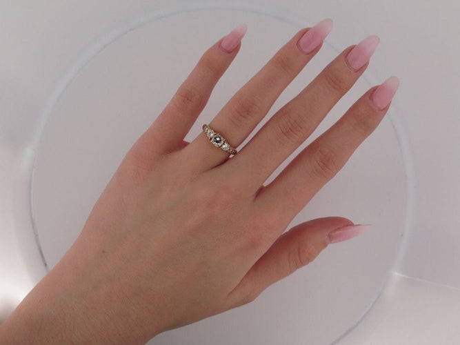 Bague 51 vintage bague monture VAN CLEEF & ARPELS sertie de 11 diamants 0.88ct t51 58 Facettes 250925