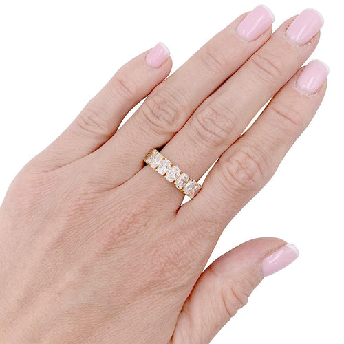 Bague 56 Alliance tour complet or jaune, diamants. 58 Facettes 32326