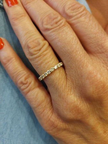 Bague 53 DEMI-ALLIANCE 10 DIAMANTS 58 Facettes 071251