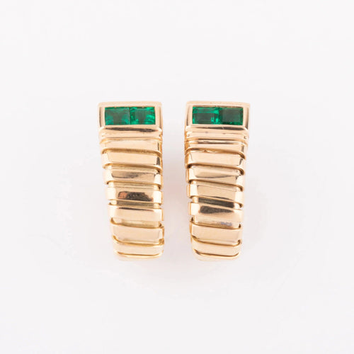 Boucles d'oreilles Boucles d'oreilles Bvlgari émeraudes & or jaune 58 Facettes