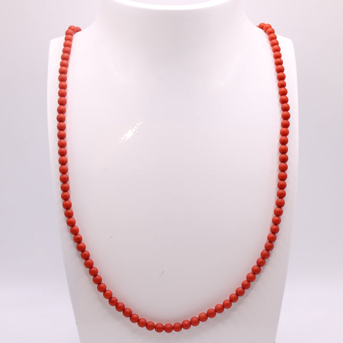 Collier Collier Perles de corail rouge fermoir or jaune 58 Facettes