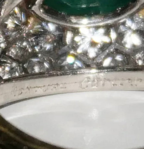 Bague Cartier - Bague Vintage Émeraude et diamants 58 Facettes
