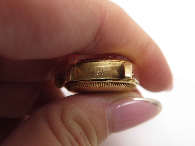 Montre vintage montre ROLEX oyster perpetual datejust or 18k diamants automatique 58 Facettes 257565