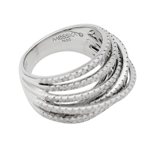 Bague 53 Bague Messika "Meli-Melo" en or blanc et diamants. 58 Facettes 31075