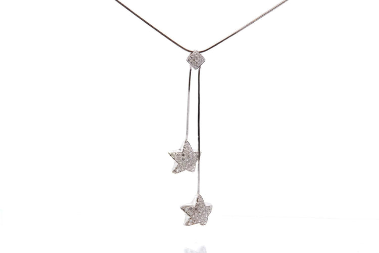 Collier étoiles diamants en or blanc 18k 58 Facettes 25377