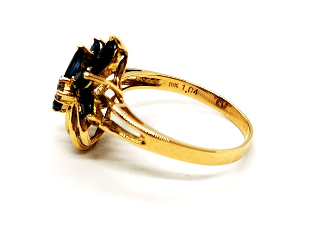 Bague 52 Bague Fleur Or jaune Saphir 58 Facettes 1292374CN