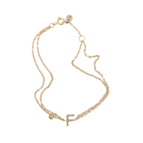 Bracelet Bracelet avec F et diamants 58 Facettes 27940