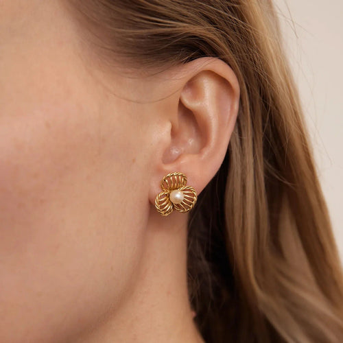 Boucles d'oreilles BOUCLES D'OREILLES FLEUR OR & PERLES 58 Facettes BO/220167