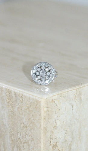 Bague 55 Bague ronde Or blanc Platine Diamants 58 Facettes