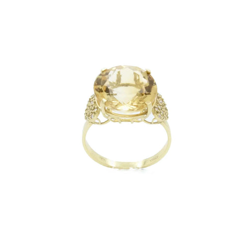 Bague 58 Bague cocktail Or jaune Citrine Diamants 58 Facettes REF2218-18
