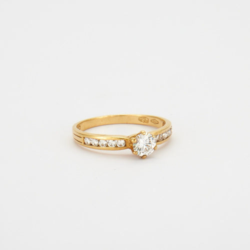 Bague 58 Solitaire en Or jaune, diamants 58 Facettes