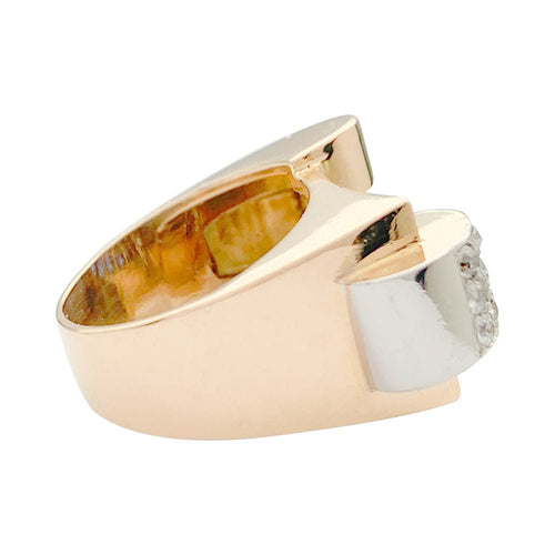 Bague 49 Bague Tank or rose, platine, saphirs, diamants. 58 Facettes 32016