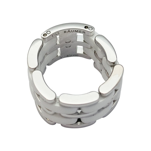 Bague 53 Bague Chanel "Ultra" grand modèle en or blanc et céramique blanche. 58 Facettes 31923