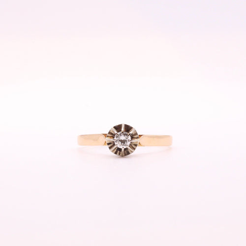 Bague Bague Solitaire serti soleil Diamant deux Ors 58 Facettes