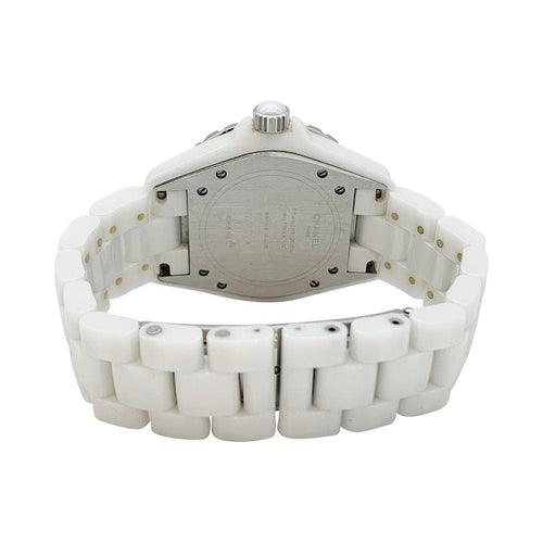 Montre Montre Chanel "J12" céramique blanche, diamants. 58 Facettes 31692