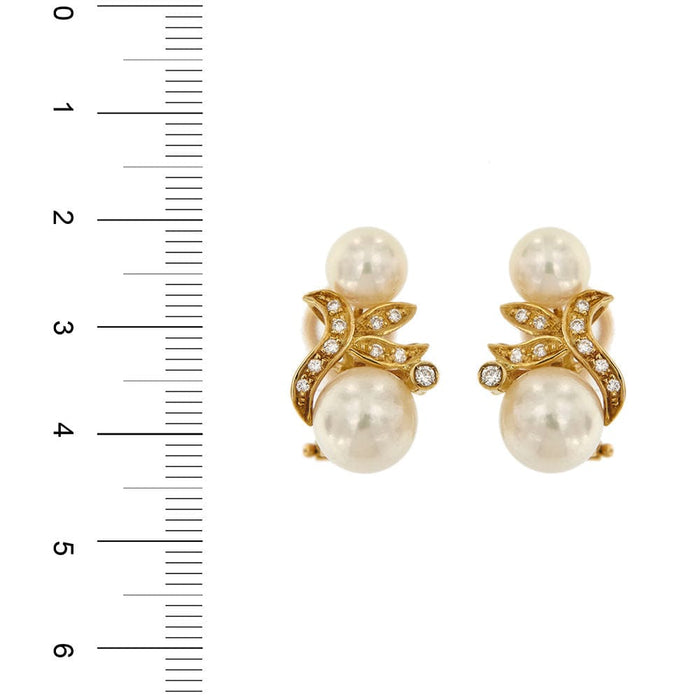 Boucles d'oreilles Boucles d'oreilles perles et diamants 58 Facettes 32421