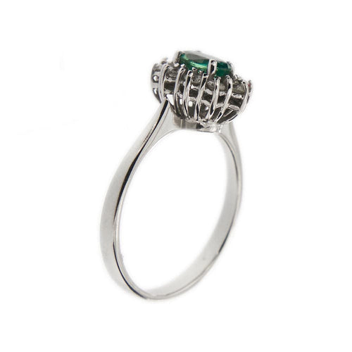 Bague 53 Bague Marguerite diamants et émeraude 58 Facettes 20520