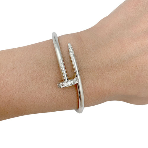 Bracelet Bracelet Cartier, "Juste un clou", or blanc et diamants 58 Facettes 31982