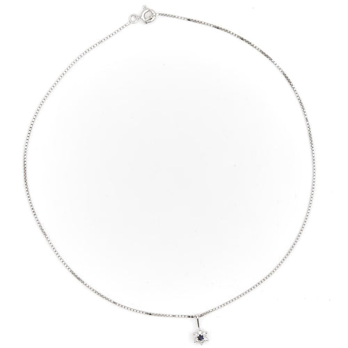 Collier Collier Pendentif Or blanc Saphir 58 Facettes 1875617CN