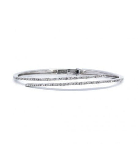 Bracelet Tour de poignet : 6.5 x 5.5 cm / Blanc/Gris / Or 750 Bracelet pavage Diamants 58 Facettes 210145R