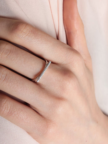 Bague 52 Bague Lucky One - Ligne de Diamants 58 Facettes