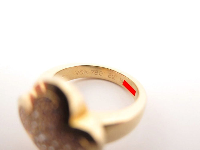 Bague 52 vintage bague VAN CLEEF & ARPELS pure alhambra 52 or jaune diamants 58 Facettes 252813