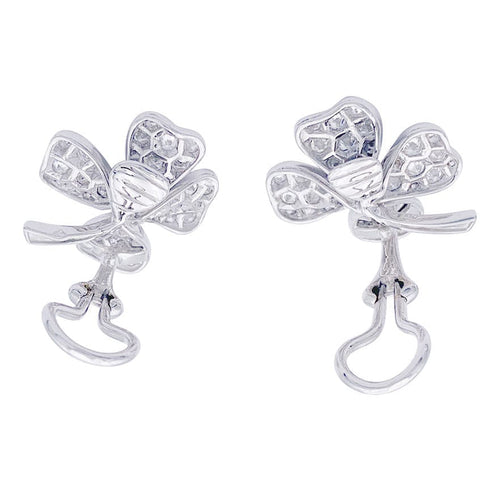 Boucles d'oreilles Boucles d'oreilles Fred, "Trèfles", or blanc, diamants. 58 Facettes 32623