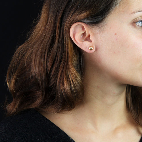 Boucles d'oreilles Clous d'oreille facettes or rose 58 Facettes 19-456L