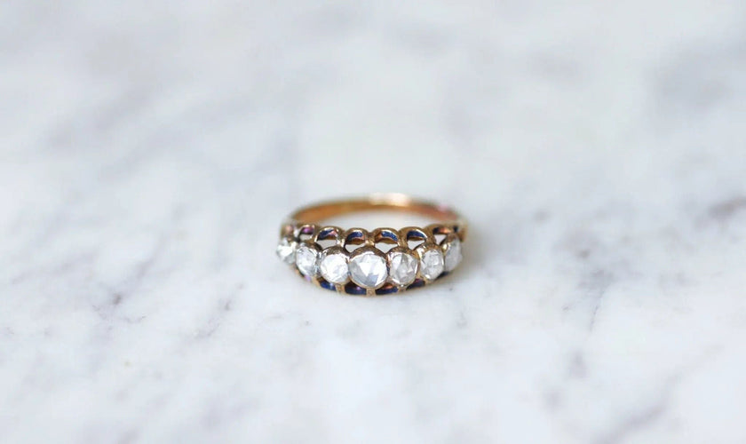 Bague Bague jarretière, diamants taillés rose 58 Facettes