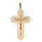 Pendentif Croix or rose motifs striés et ajourés 58 Facettes 14-330B