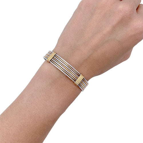 Bracelet Bracelet Cartier or jaune et acier. 58 Facettes 32095