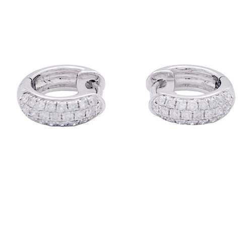 Boucles d'oreilles Créoles or blanc et diamants. 58 Facettes 33354