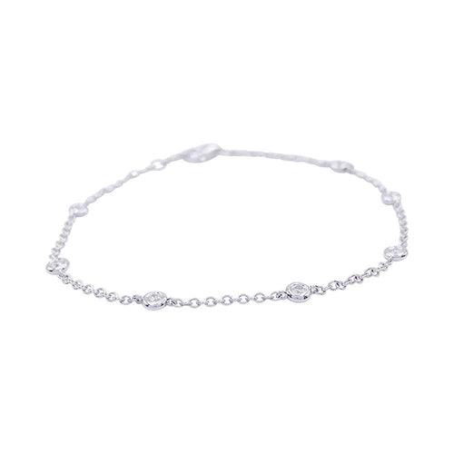 Bracelet Bracelet gouttière or blanc et diamants. 58 Facettes 32307